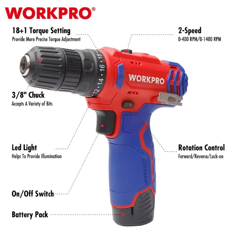 مثقاب لاسلكي 12 فولت 10 مم مع  - مراجعة Power Tools Drill وسعره